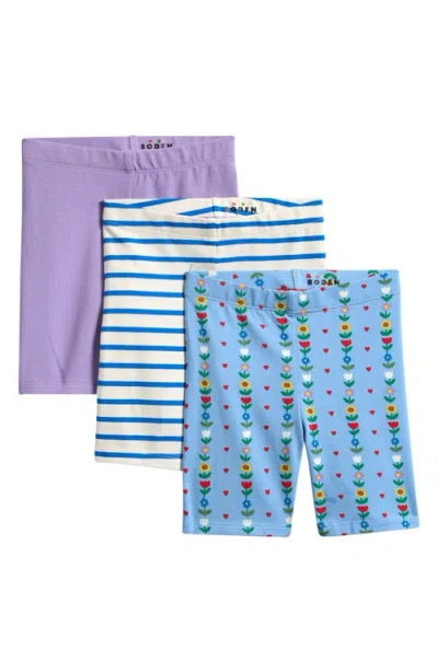 Mini Boden Kids' Assorted 3-pack Stretch Cotton Blend Bicycle Shorts In Multi