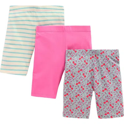 Mini Boden Kids' Assorted 3-pack Stretch Cotton Cycling Shorts In Pink