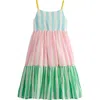 Mini Boden Kids' Aurelia Tiered Cotton Sundress In Multi