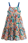 Mini Boden Aurelia Tiered Twirly Dress Multi Paisley Girls Boden In Blue Multi Paisley