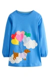 Mini Boden Appliqué Jersey Tunic Peacock Plume Blue Dog Girls Boden In Peacock Plume Blue Dog