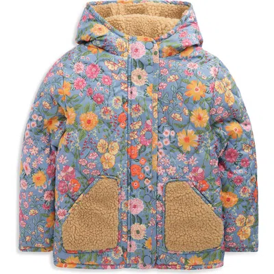 Mini Boden Kids' Borg Fleece Trim Padded Jacket In Multi