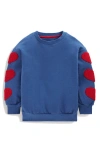 Mini Boden Kids' Bouclé Hearts Cotton Sweatshirt In Blue