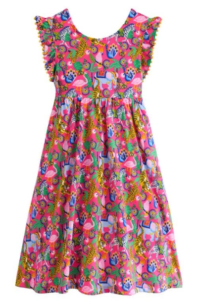 Mini Boden Kids' Bow Back Cotton Jersey Dress In Pink