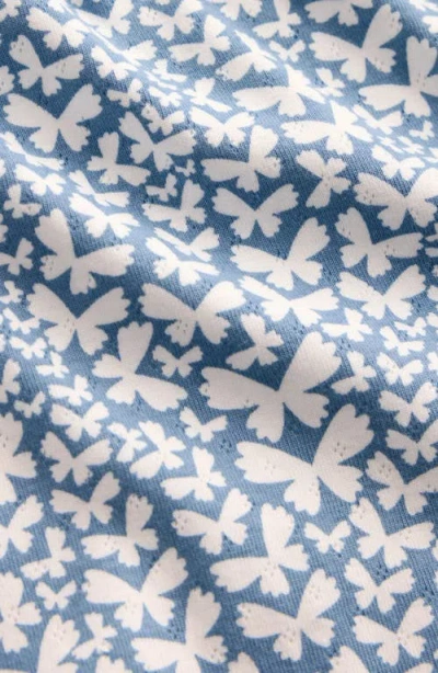 Mini Boden Kids' Butterfly Pointelle T-shirt In Blue