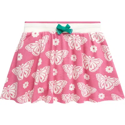 Mini Boden Kids' Butterfly Print Cotton Skort In Pink Butterfly Stamp