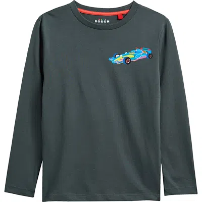 Mini Boden Kids' Car Kit Long Sleeve Cotton Graphic T-shirt In Green