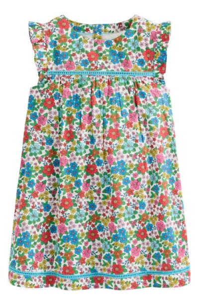 Mini Boden Kids' Celia Floral Cotton Sundress In Blue Multi Holiday Flowerbed