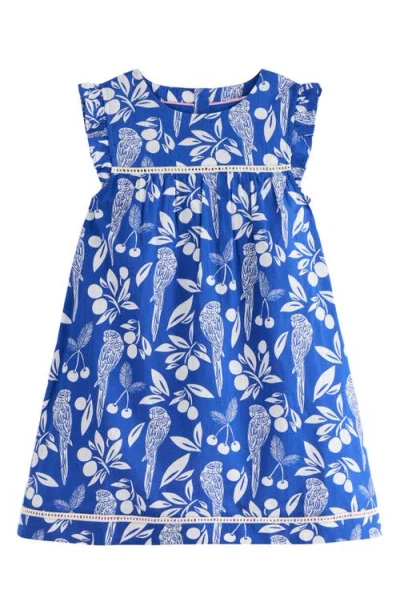 Mini Boden Kids' Celia Parrot Print Cotton Sundress