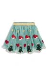Mini Boden Kids' Christmas Appliqué Tulle Skirt In Blue