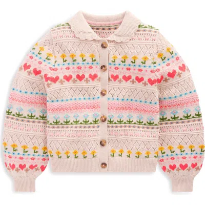 Mini Boden Kids' Collared Fair Isle Cardigan In Multi