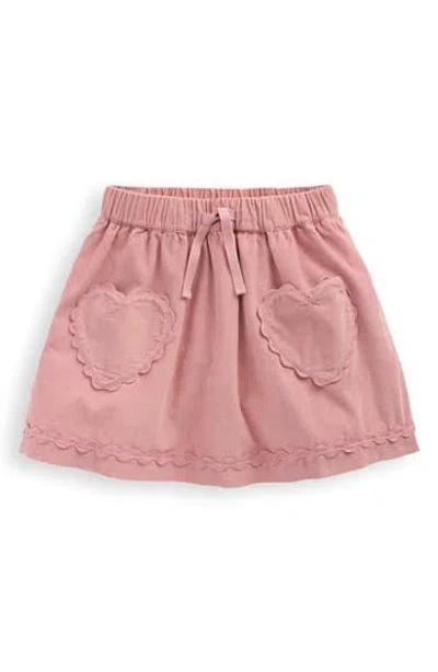 Mini Boden Kids' Corduroy Heart Pocket Skirt In Pink