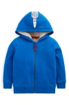 Mini Boden Kids' Cosy Fleece Lined Zip Graphic Hoodie In Blue