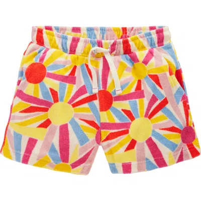 Mini Boden Kids' Cotton Blend Terry Cover-up Shorts In Multi
