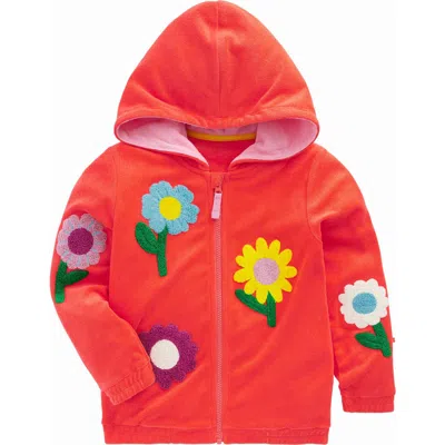 Mini Boden Kids' Cotton Blend Terry Hoodie In Red