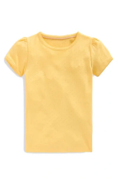 Mini Boden Kids' Cotton Pointelle T-shirt In Yellow