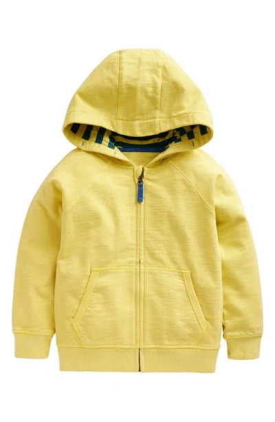 Mini Boden Kids' Cotton Zip-up Hoodie In Zest Yellow