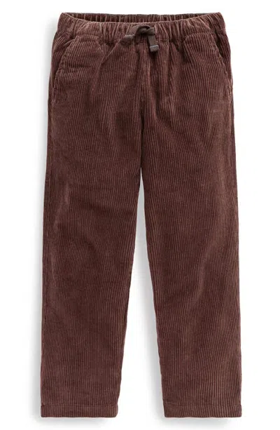 Mini Boden Kids' Cozy Corduroy Straight Leg Pull-on Pants In Bitter Chocolate