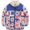 Mini Boden Kids' Cozy Mixed Media Puffer Jacket In Blue