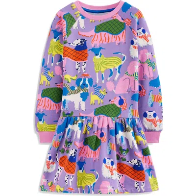 Mini Boden Kids' Cozy Sweatshirt Dress In Multi