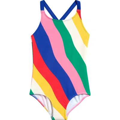 Mini Boden Babies'  Kids' Crisscross Strap One-piece Swimsuit In Multi