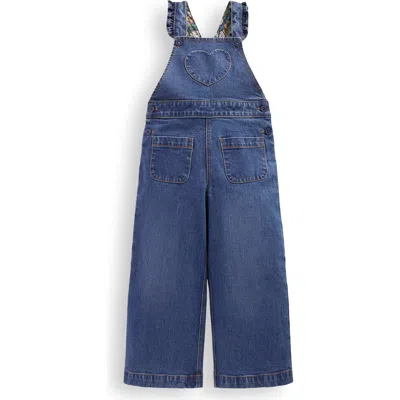 Mini Boden Kids' Denim Heart Pocket Overalls In Blue