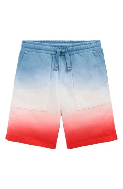 Mini Boden Kids' Dip Dye Cotton Jersey Shorts In Glacier Blue And Orange