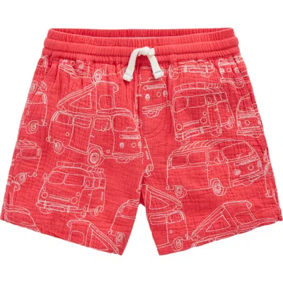 Mini Boden Kids' Double Cloth Shorts In Red