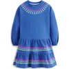 Mini Boden Kids' Drop Waist Sweatshirt Dress In Blue
