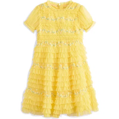 Mini Boden Kids' Easter Frill Tulle Dress In Butter Yellow