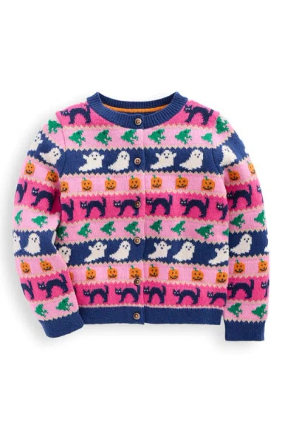 Mini Boden Kids' Edie Halloween Fair Isle Cardigan In Multi