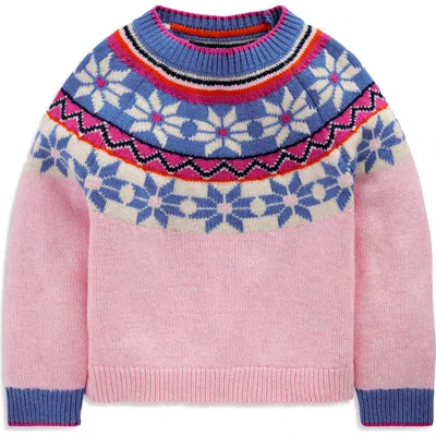 Mini Boden Kids' Eleanor Fair Isle Sweater In Pink