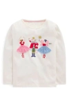 Mini Boden Kids' Embroidered Appliqué T-shirt In White
