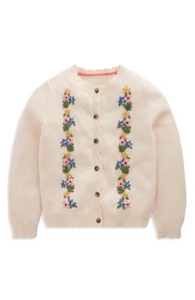 Mini Boden Kids' Embroidered Cardigan In Neutral