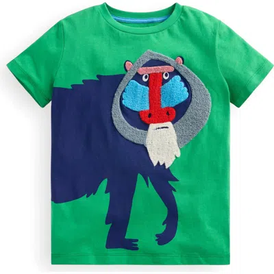 Mini Boden Kids' Embroidered Cotton Graphic T-shirt In Green