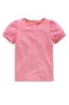 Mini Boden Kids' Embroidered Eyelet Accent Cotton Top In Bubblegum Pink