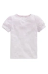 Mini Boden Kids' Embroidered Eyelet Accent Cotton Top In White
