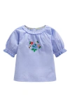 MINI BODEN KIDS' EMBROIDERED FLORAL COTTON TOP