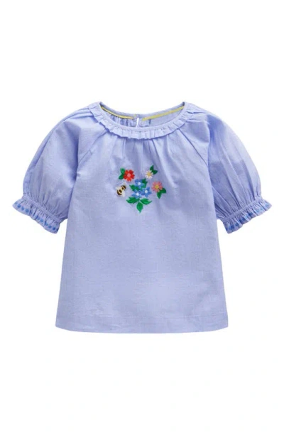 MINI BODEN KIDS' EMBROIDERED FLORAL COTTON TOP