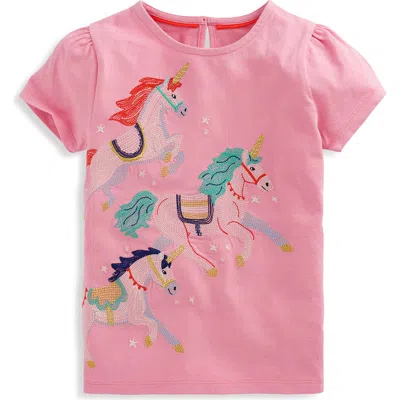 Mini Boden Kids' Embroidered Unicorn T-shirt In Multi