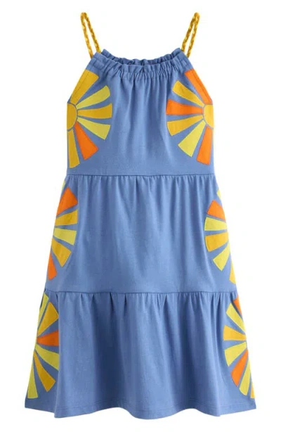 Mini Boden Kids' Enola Appliqué Jersey Dress In Blue