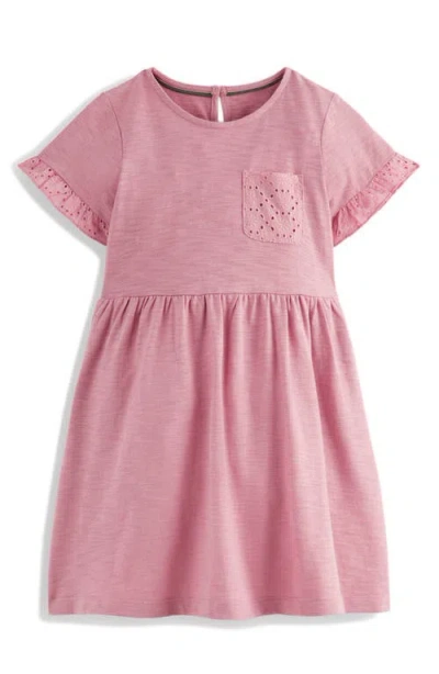 Mini Boden Kids' Eyelet Cotton Dress In Pink