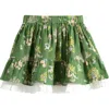 Mini Boden Kids' Eyelet Trim Print Skirt In Green