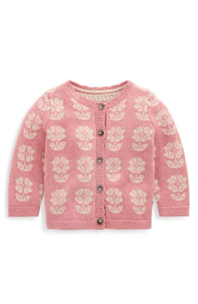 Mini Boden Babies'  Kids' Fair Isle Cardigan In Pink