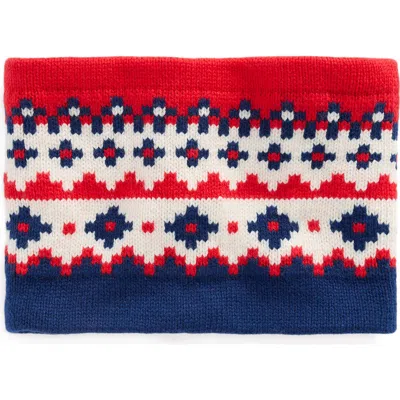 Mini Boden Kids' Fair Isle Snood In Red