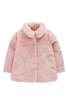 Mini Boden Kids' Faux Fur Jacket In Pink