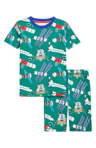 Mini Boden Kids' Fitted Satellites Print Glow In Green