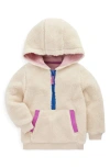 Mini Boden Kids' Fleece Half Zip Hoodie In Brown