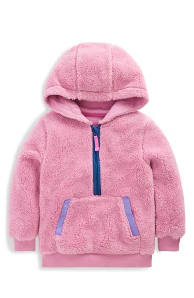 Mini Boden Kids' Fleece Half Zip Hoodie In Purple