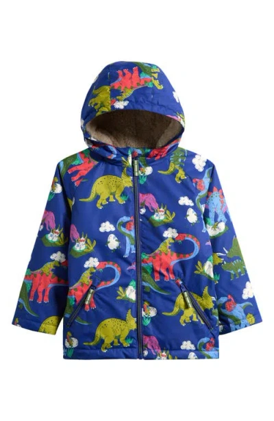 Mini Boden Kids' Fleece Lined Hooded Jacket In Blue